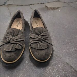 Women's Suede Loafers, Clark’s, Gray, Wedge